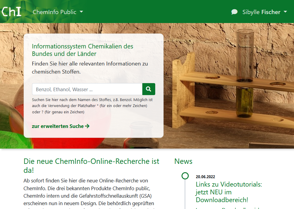 Startseite von ChemInfo Public