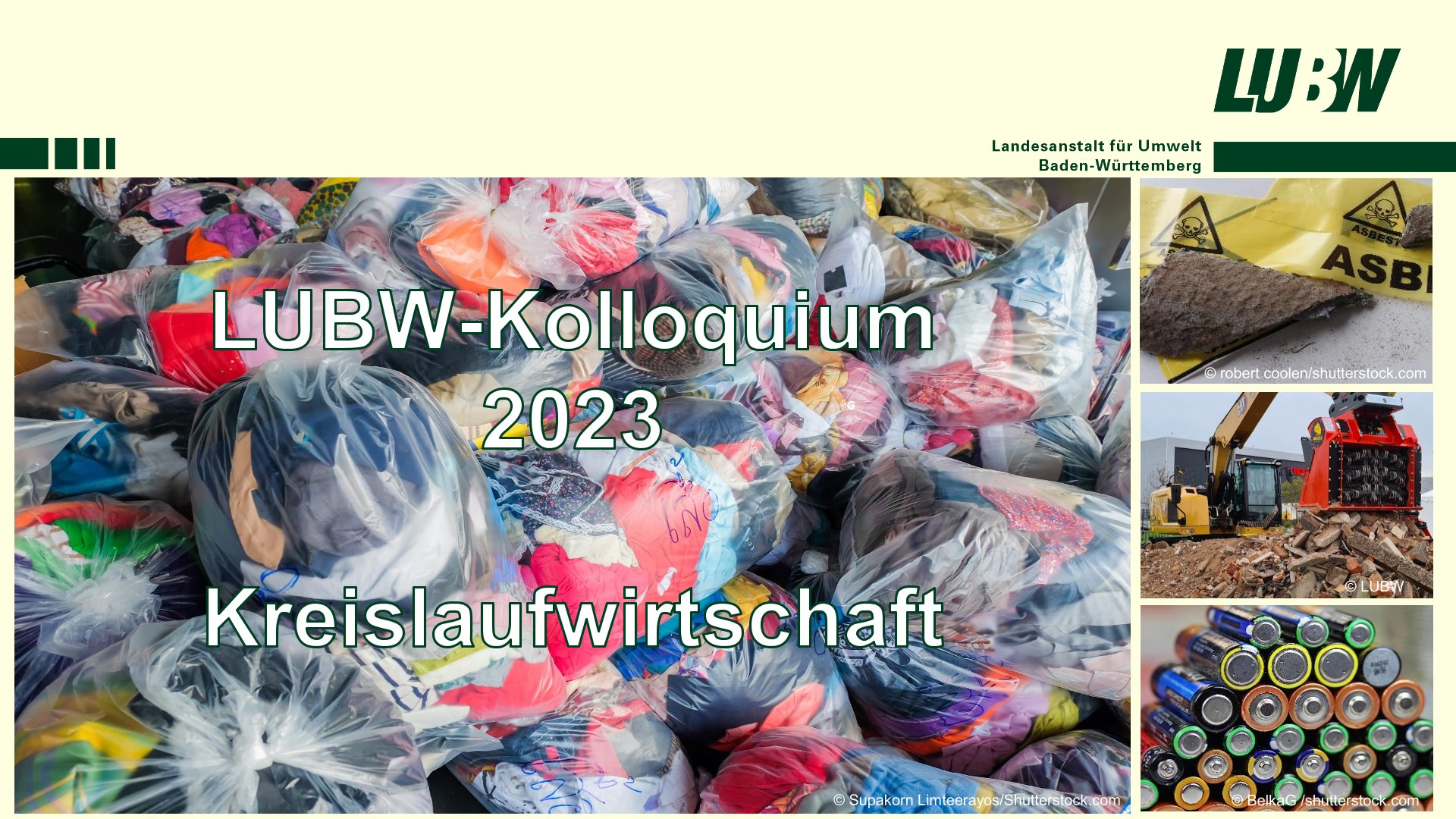  Hier sieht man die Begrüßungsfolie für das Kolloquium 2023.