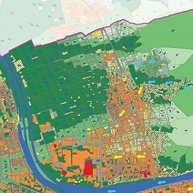 Ausschnitt der Klimaanalysekarte der Stadt Heidelberg
