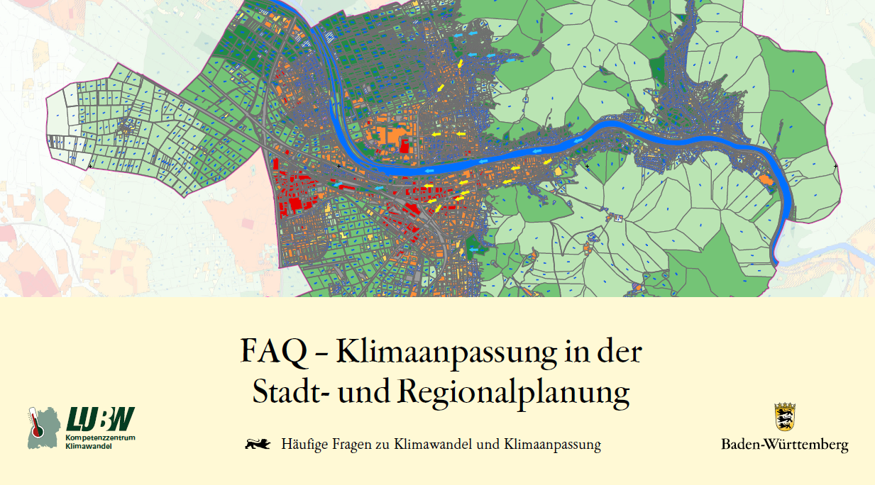 Titelbild des FAQ - Klimaanpassung in der Stadt- und Regionalplanung