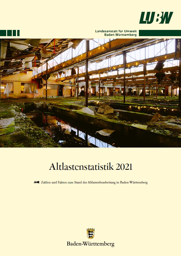  Titelbild der Broschüre "Altlastenstatistik 2021"