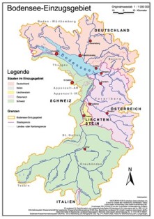 Karte mit dem Einzugsgebiet des Bodensees