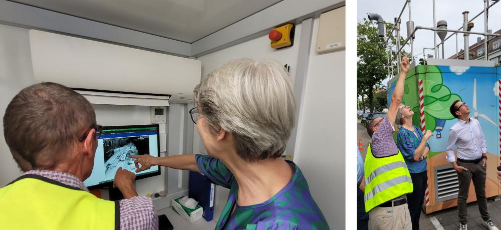 Herr Klein erläutert die Verkehrszählung mittels Infrarot-System.