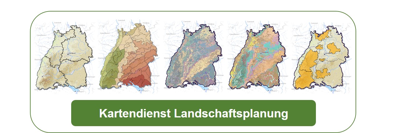 grüne Schaltfläche Kartendienst Landschaftsplanung