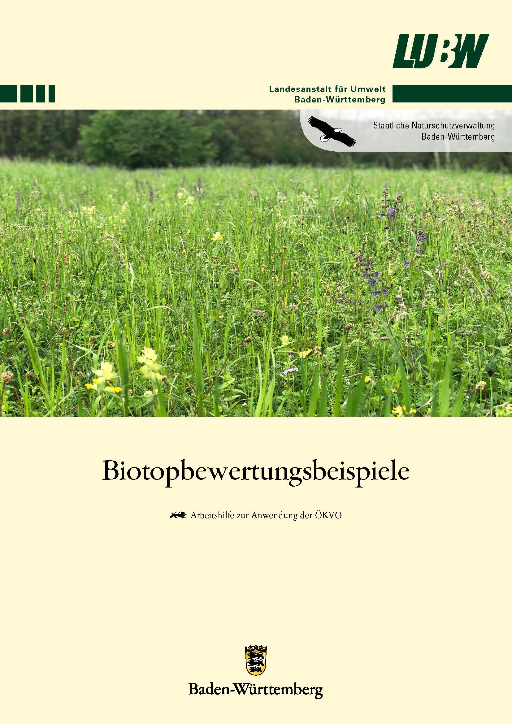 Titelblatt der Arbeitshilfe Biotopbewertungsbeispiele zur Anwendung der ÖKVO
