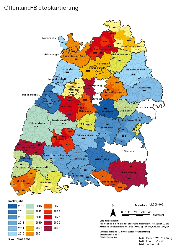 Übersichtskarte der bisher kartierten Kreise Stand 2026