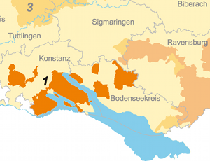 01 Kartenausschnitt der Gebietskulisse: Westlicher Bodensee und Hegau