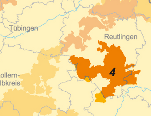 04 Kartenausschnitt der Gebietskulisse: Mittlere Alb - Lautertal / Landkreis Reutlingen