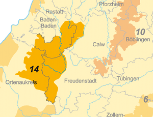 14 Kartenausschnitt der Gebietskulisse: Nordschwarzwald