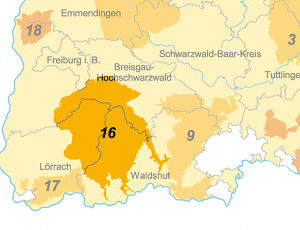 16 Kartenausschnitt der Gebietskulisse: Südschwarzwald