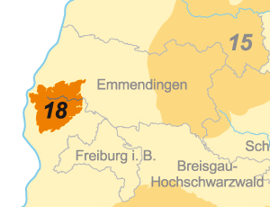 18 Kartenausschnitt der Gebietskulisse: Kaiserstuhl