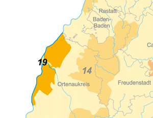 19 Kartenausschnitt der Gebietskulisse: Mittlere Oberrheinniederung und -Niederterrasse