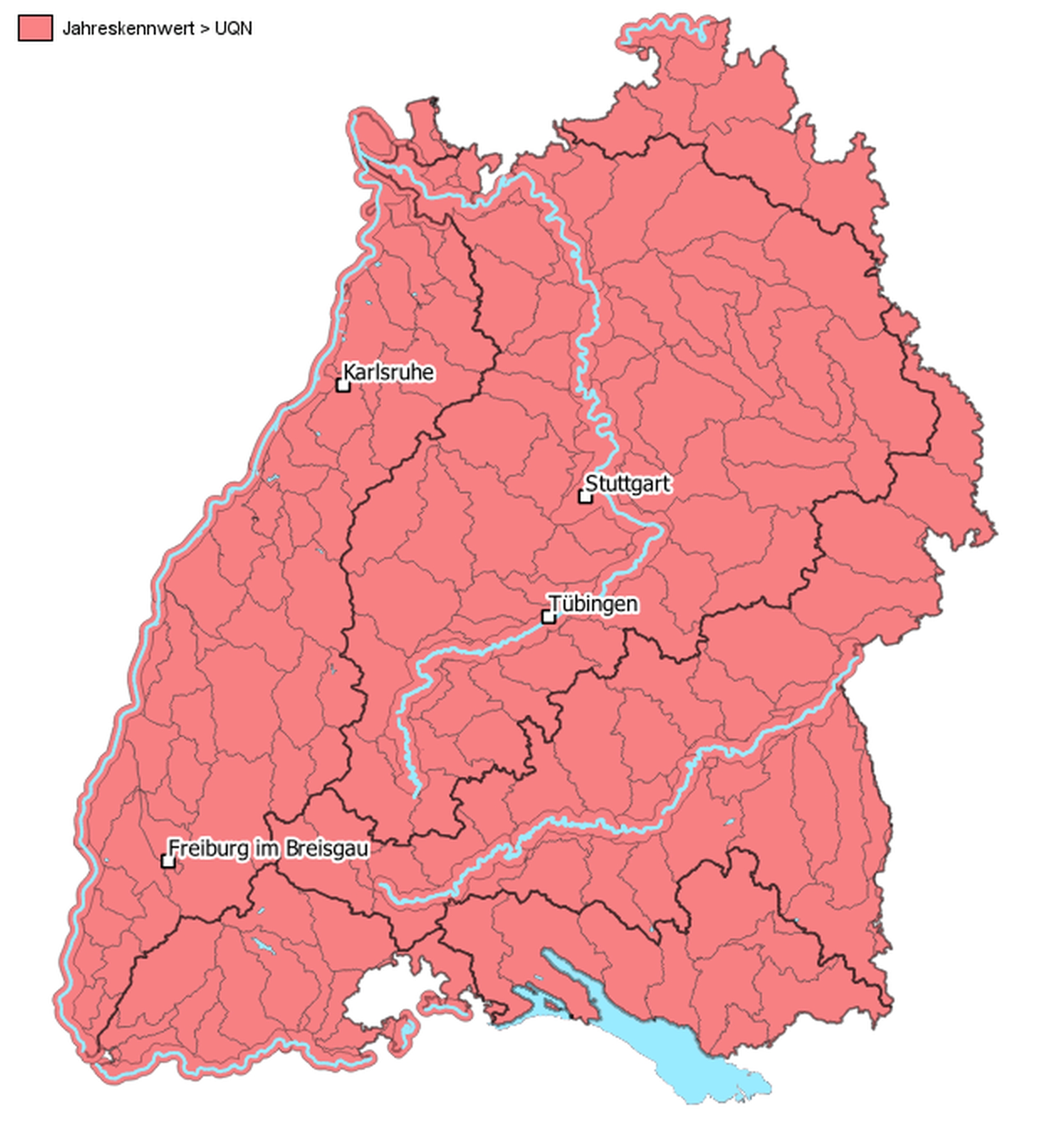 Chemischer Zustand der Oberflächenwasserkörper mit ubiquitären Stoffen