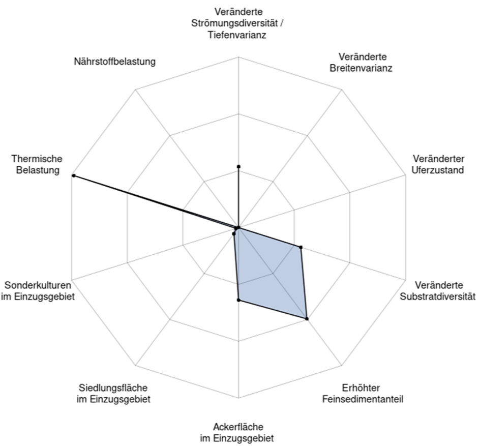 Vorschaubild eines Radarplots aus dem Diagnosetool Makrozoobenthos