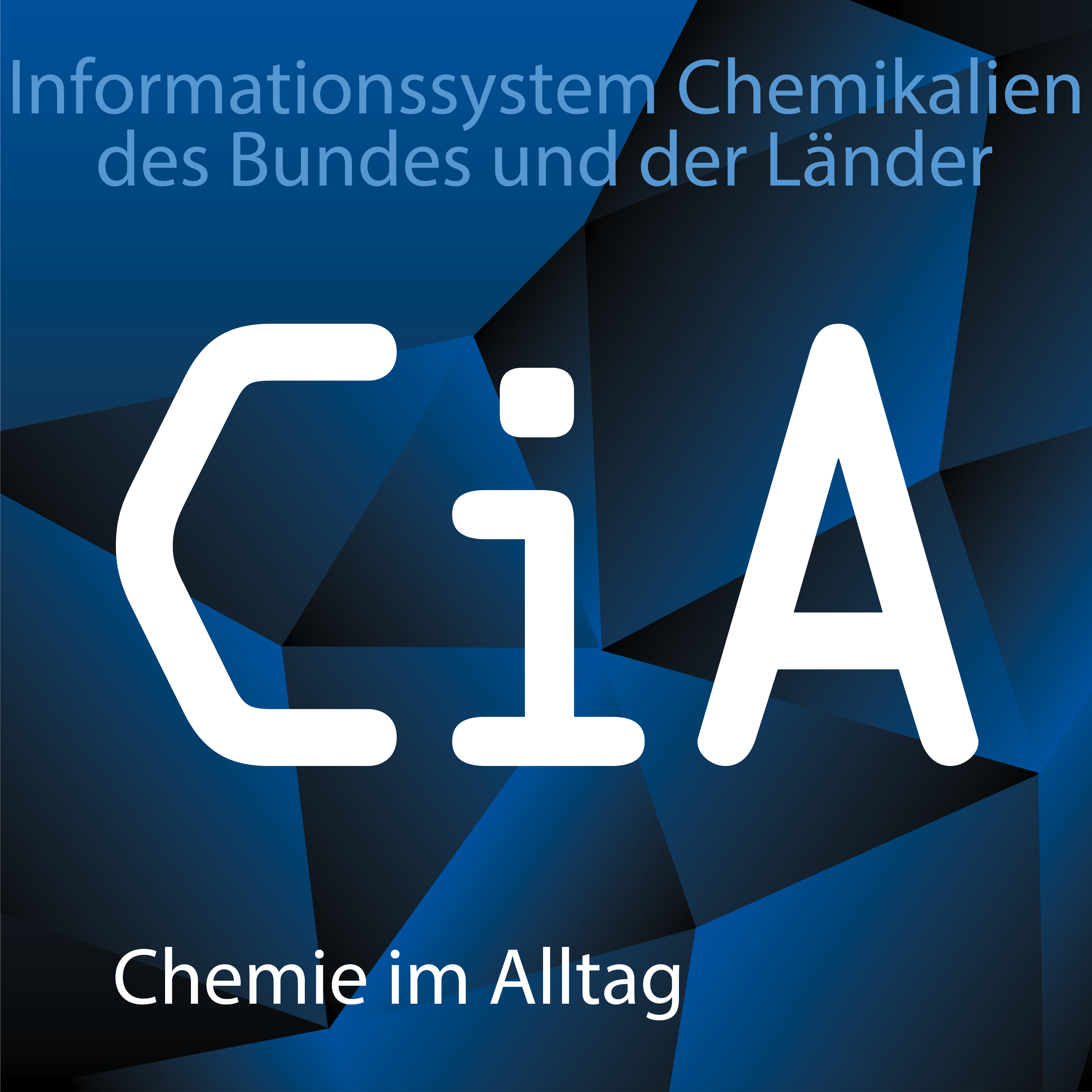 Die drei Logos von ChemInfo: ChI in grün für die Online-Version, CiA in blau für die App Chemie im Alltag und GSA in orange für die Gefahrstoffschnellauskunft