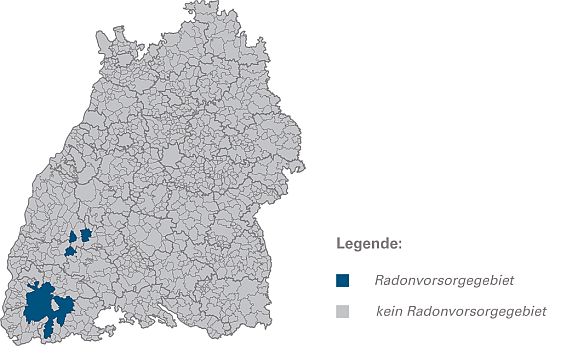 Radonvorsorgegebiete in Baden-Württemberg: 29 Gemeinden im Südwesten Baden-Württemberg