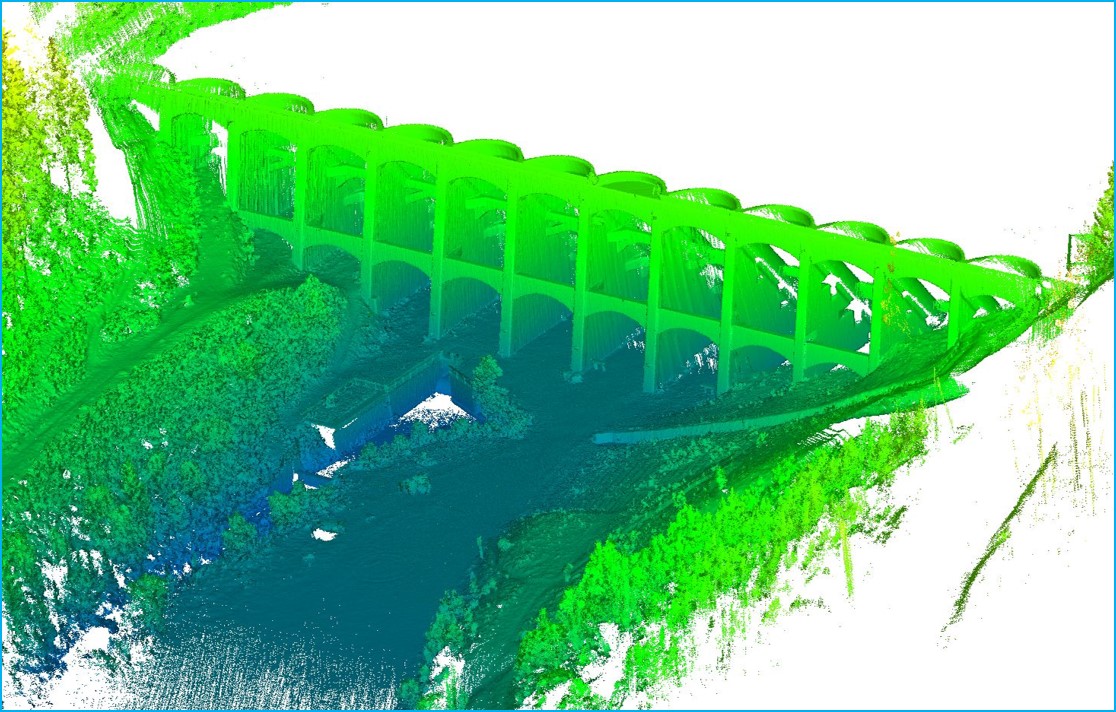 Ergebnis LIDAR-Aufnahme mit einer Vermessungsdrohne der Linachtalsperre