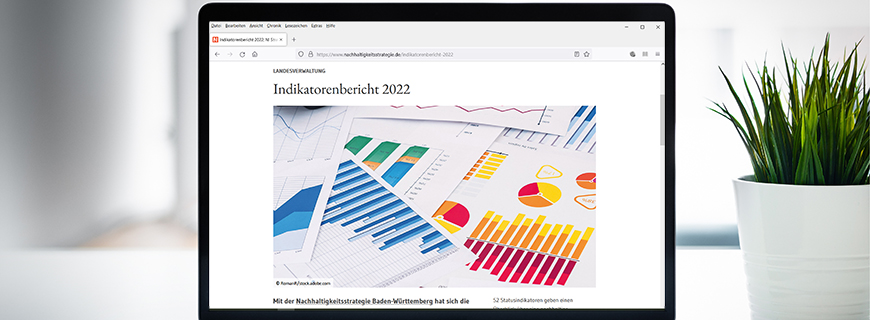  Indikatorenbericht auf einem Laptop