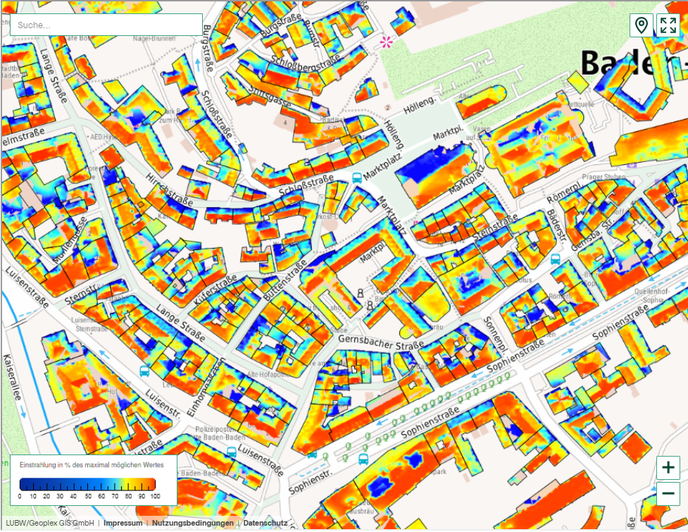 Solardachkataster Innenstadt Baden-Baden